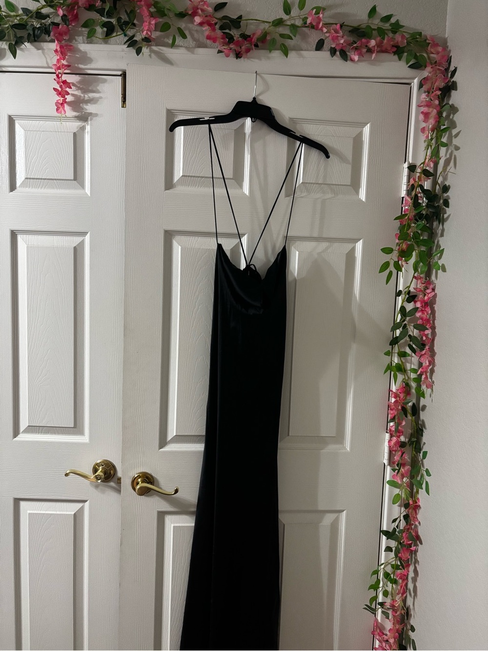 Black Strappy Slip Dress - Elegant Evening Dress